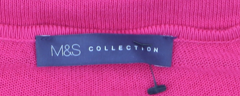 Marks and Spencer Women’s Pink Viscose Scoop Neck Long Sleeve Jumper Size 16