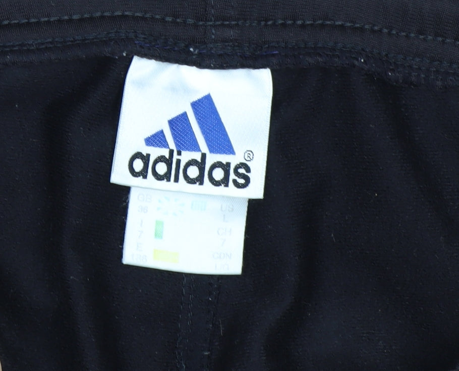 Adidas Men's Black Size L Track Pants Joggers with Zip Pockets