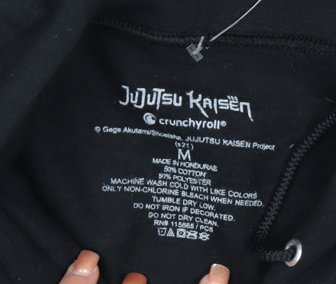 Crunchyroll Men Black Jujutsu Kaisen Pullover Hoodie M Anime Graphic