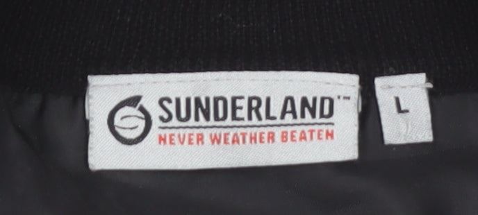 Sunderland of Scotland Men's Black Wool Blend 1/4 Zip Golf Jumper L