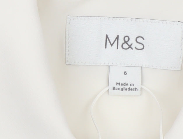 Marks and Spencer Women's Ivory Cropped Jacket Size 6 Classic Style