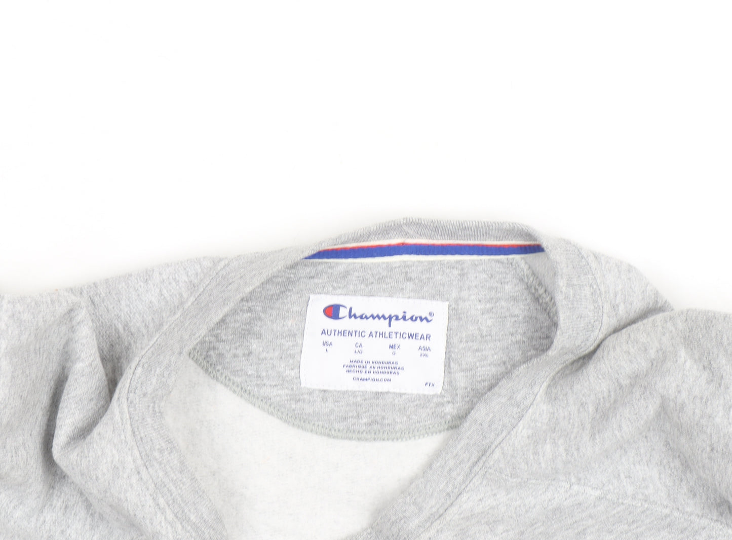 Champion Men's Grey Logo Pullover Sweatshirt Size L