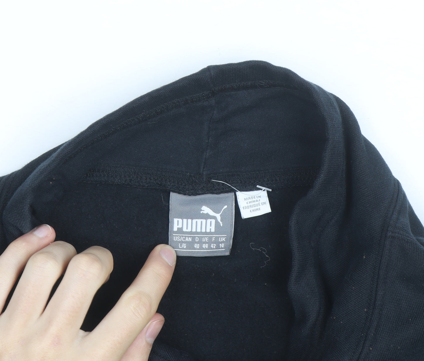 Puma Womens Black Size 14 Pullover Sweatshirt with Logo Design