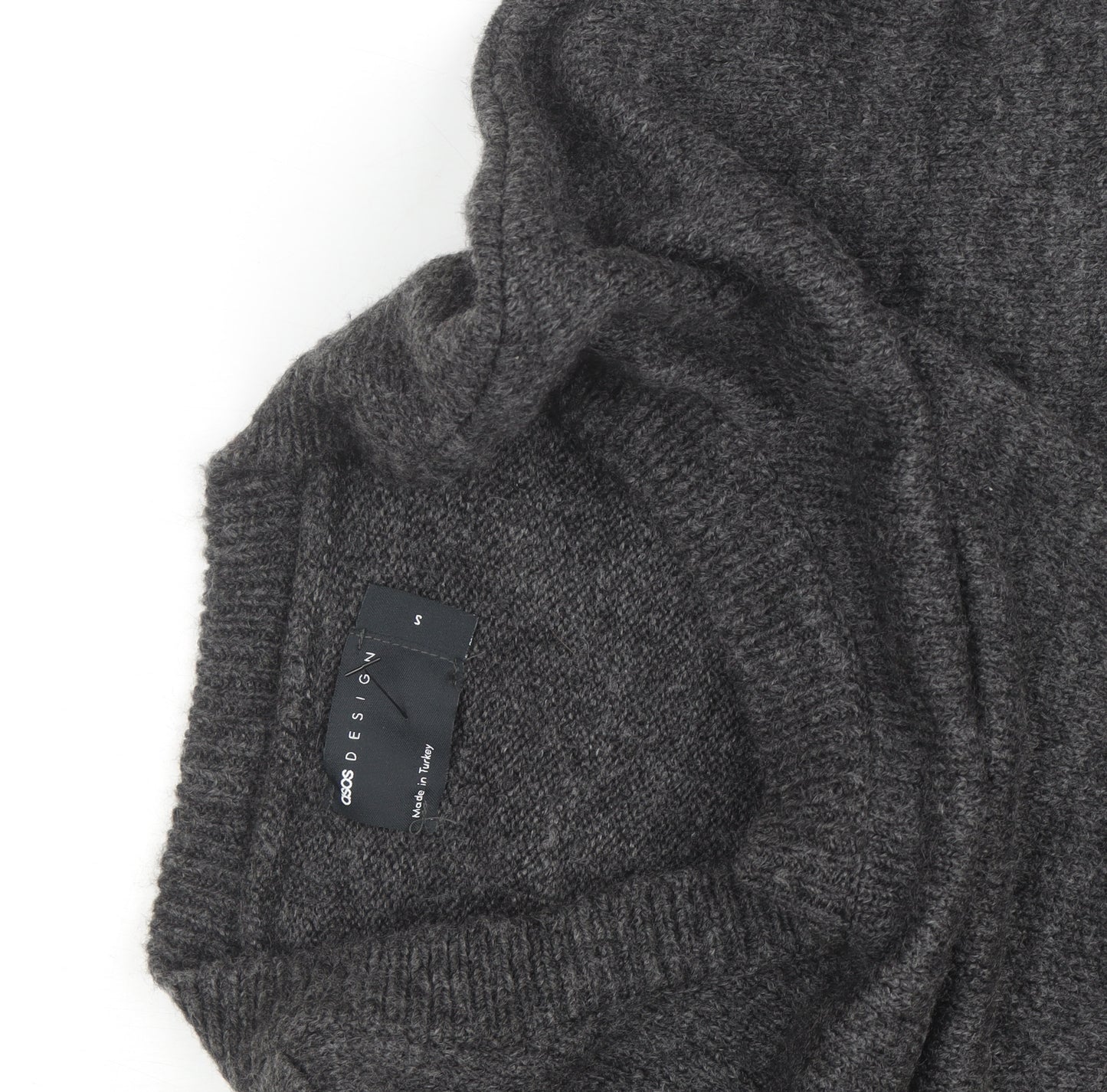 ASOS Women’s Grey Wool Blend Crew Neck Long Sleeve Jumper Size S