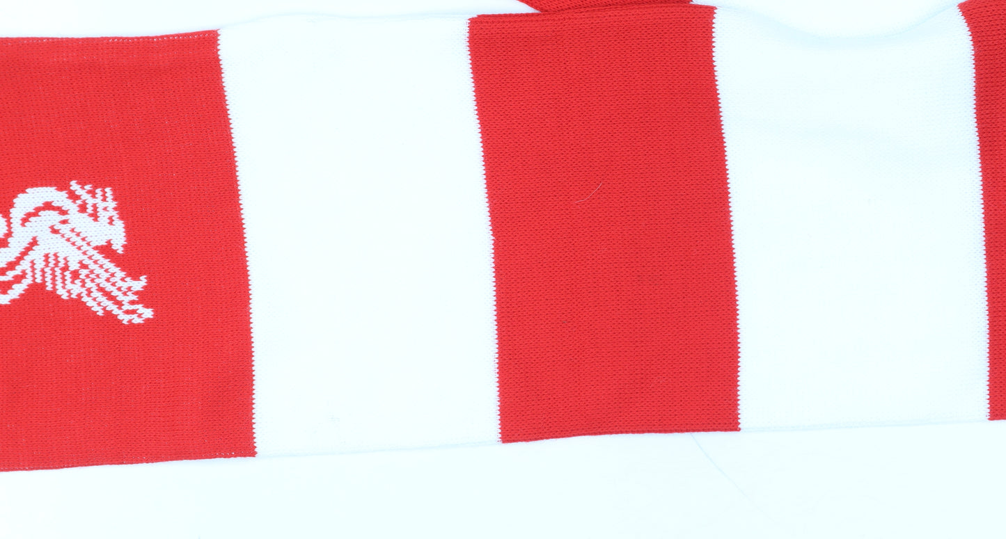 Liverpool FC Men's Red White Striped Knit Scarf One Size