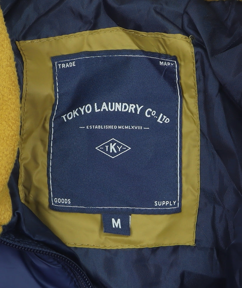 Tokyo Laundry Men’s Blue & Brown Puffer Jacket M Regular Fit