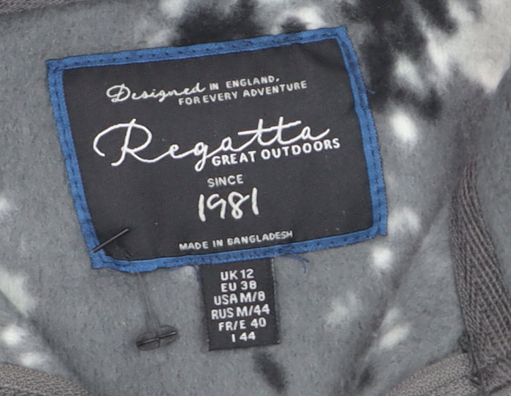 Regatta Women’s Grey Floral Fleece Full Zip Sweatshirt UK 12