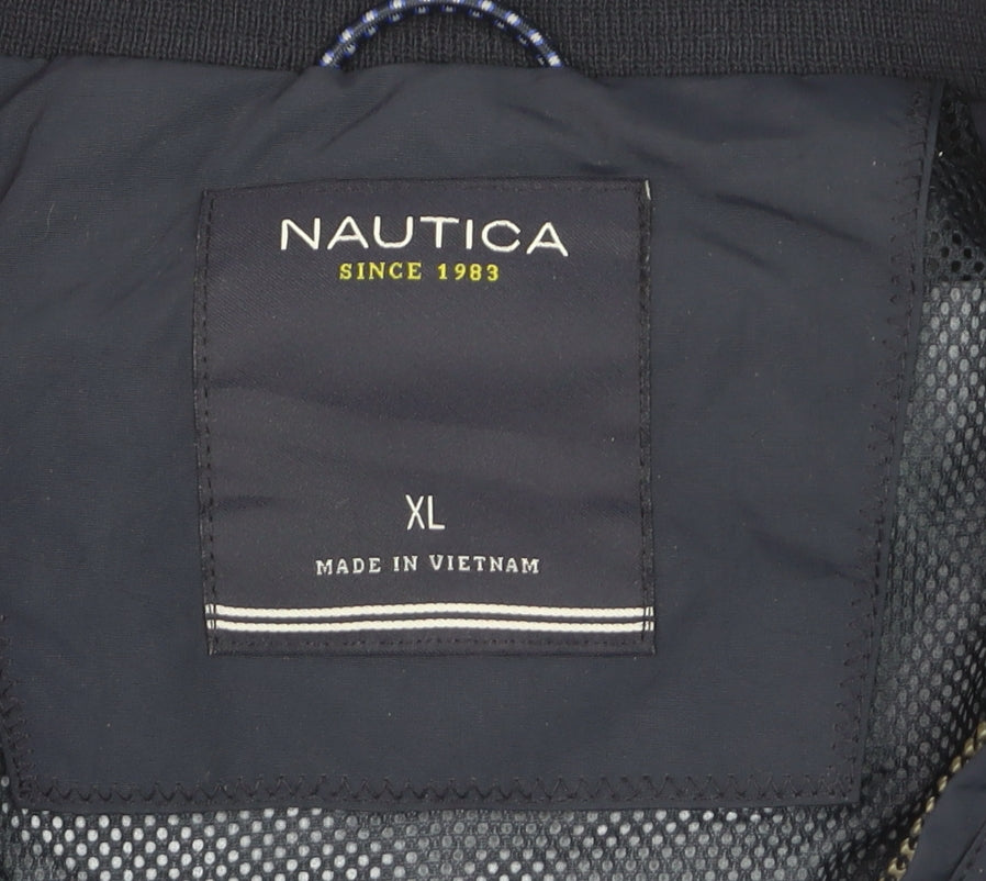 Nautica Men's Blue XL Windbreaker Jacket Full Zip Nylon Casual