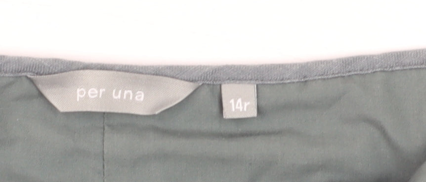 Marks and Spencer Women Green Lace Panel A-Line Skirt Size 14