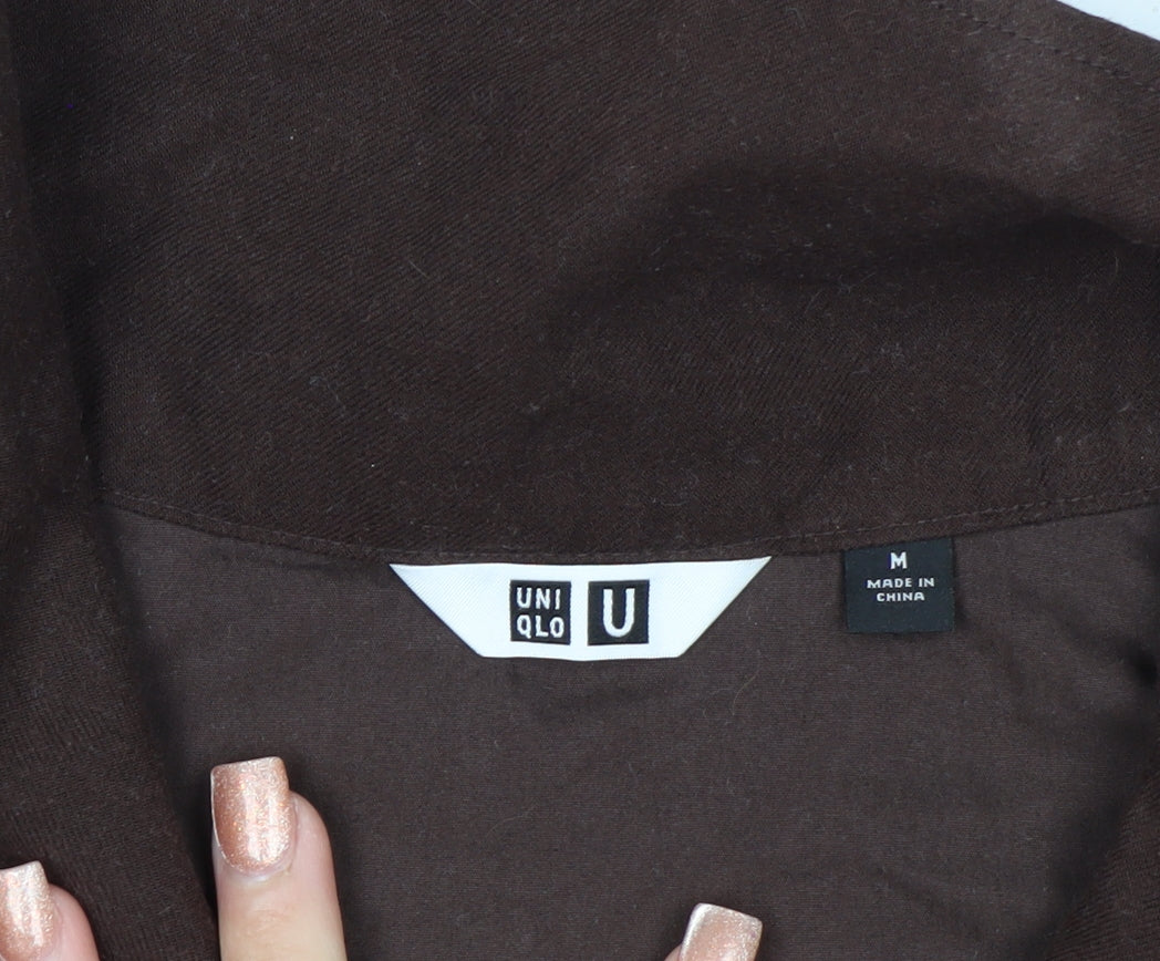 Uniqlo Men Brown 1/4 Zip Lightweight Cotton Jacket Size M