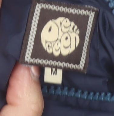 Pretty Green Men's Blue Retro Puffer Jacket Size M Nylon Winter Coat
