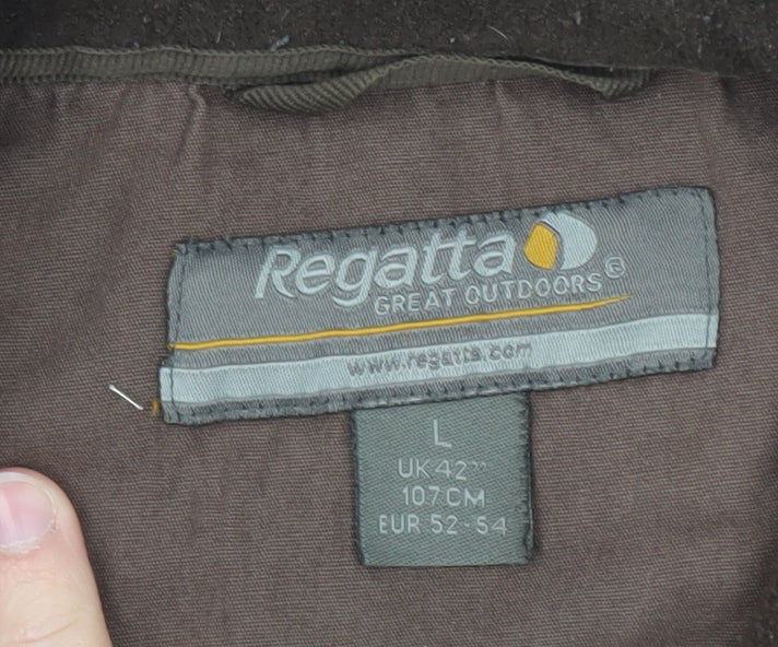 Regatta Men Brown Fleece 1/4 Zip Pullover Sweatshirt L Outdoor Hiking