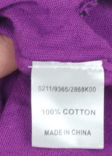 Hobbs Women Purple Cotton Cardigan Size 10 Button Front Knit