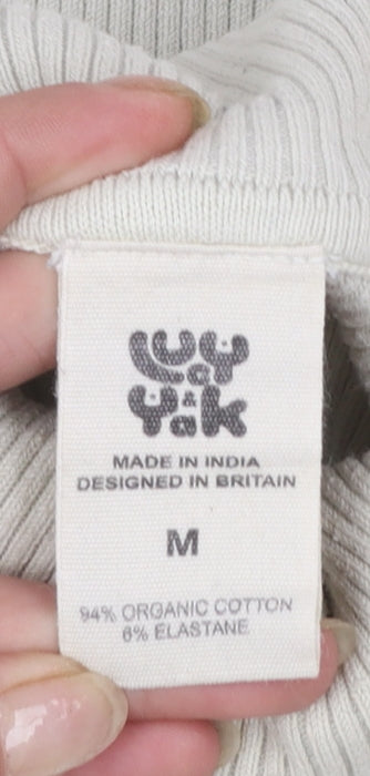 Lucy & Yak Women's Beige Roll Neck Jumper M Organic Cotton Blend