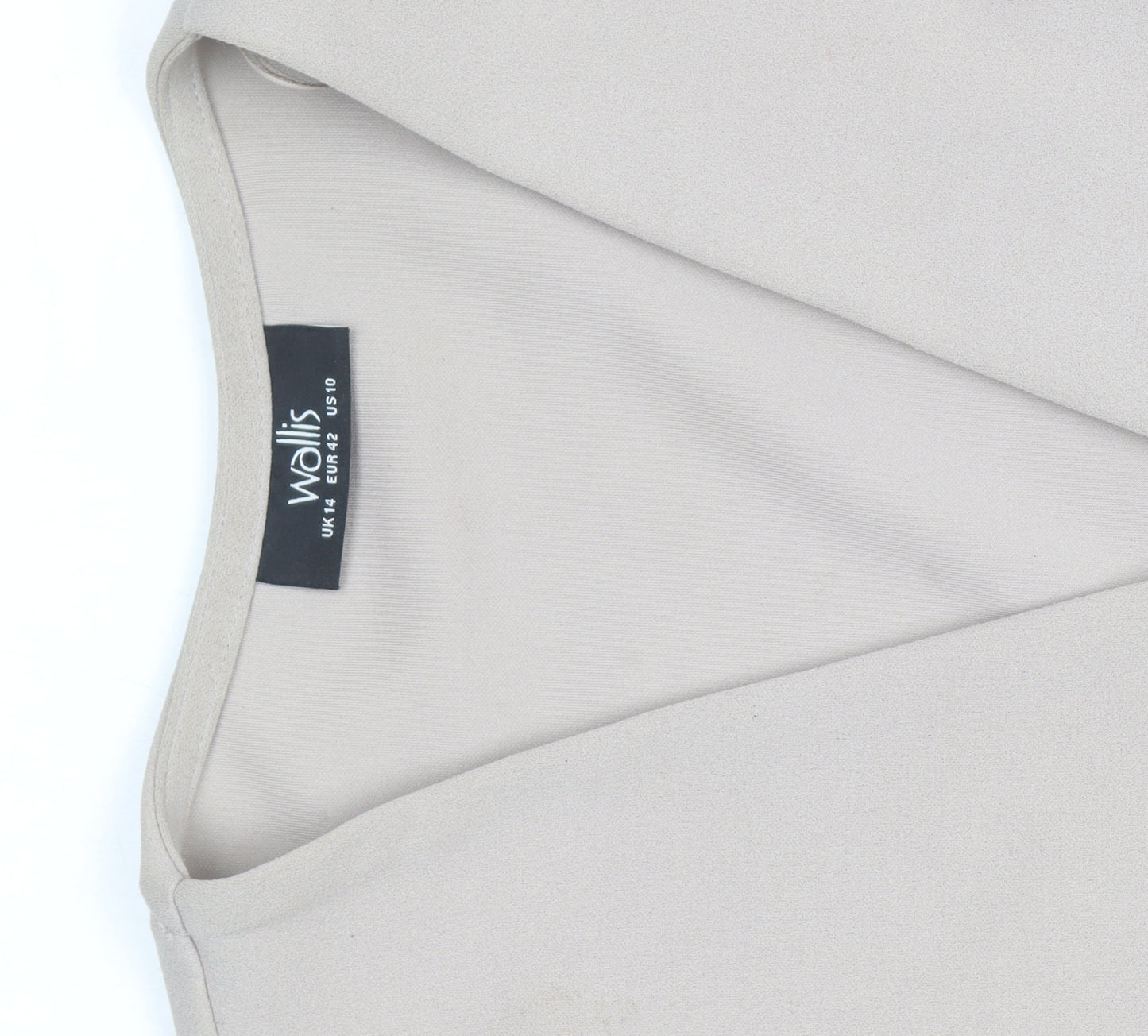 Wallis Women’s Beige Long Coatigan Size 14 Regular Open Zip Pockets