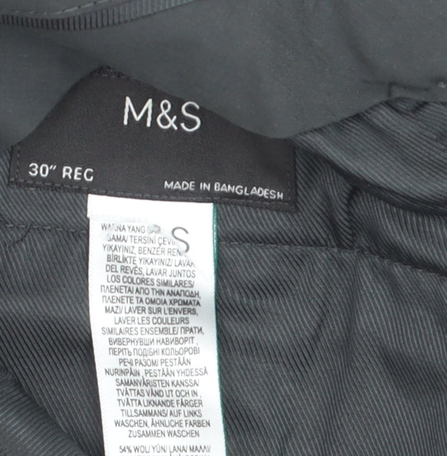 Marks and Spencer Men's Charcoal Grey Regular Fit Dress Trousers 30in Waist