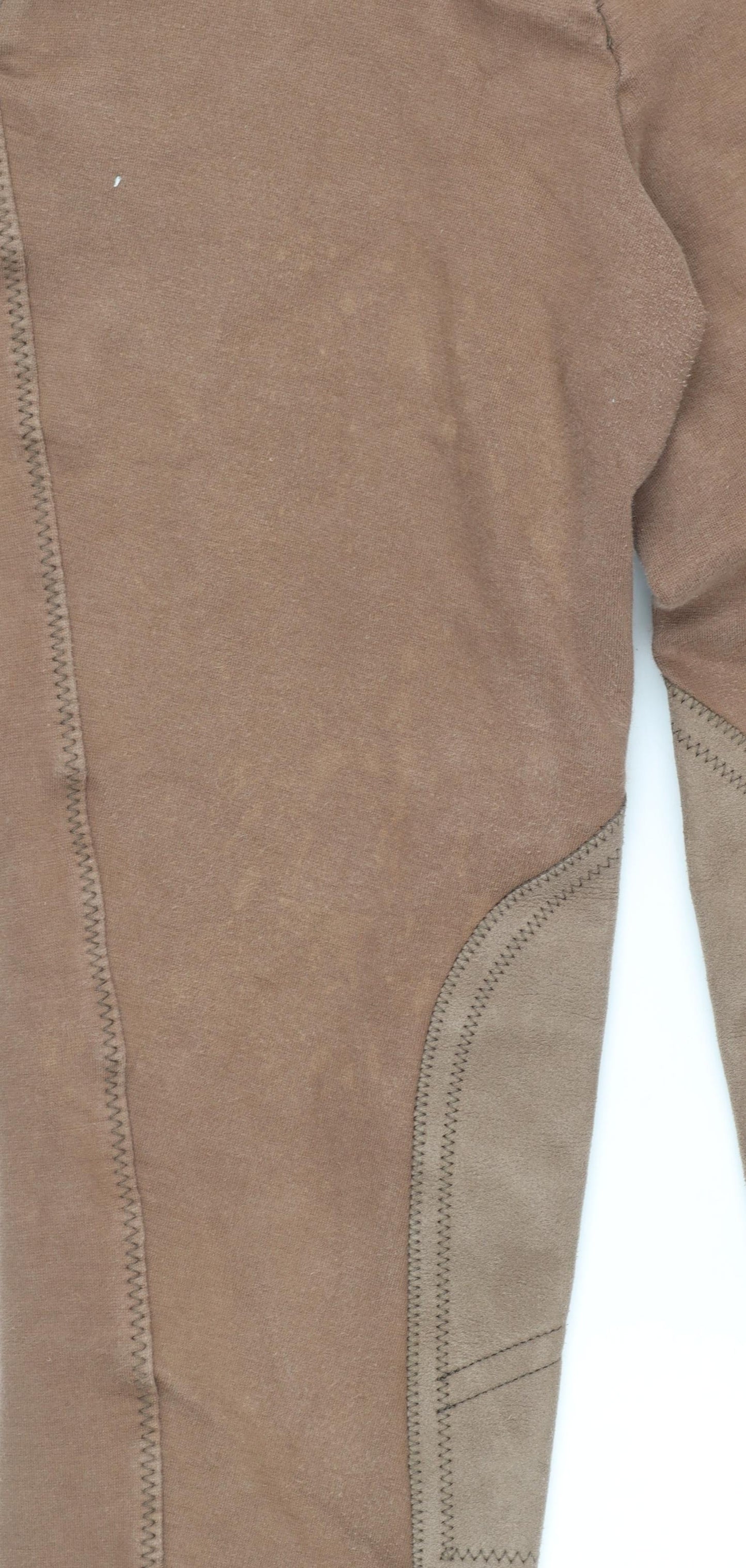 Caldene Womens Brown Jodhpur Riding Leggings Size 6 Stretch Zip Pockets
