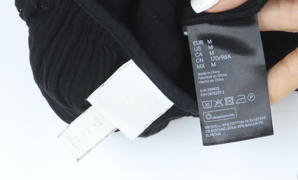 H&M Womens Black M Sleeveless Halter Slip Dress Summer Cotton