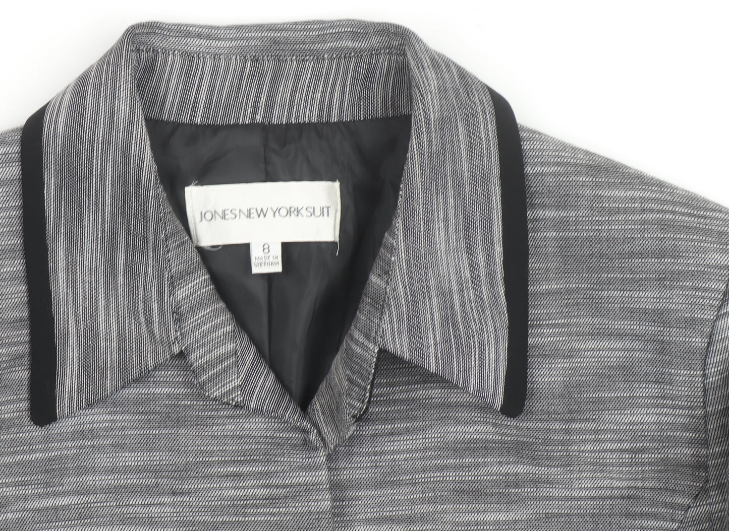 Jones New York Women’s Grey Woven Single-Breasted Suit Jacket Size M