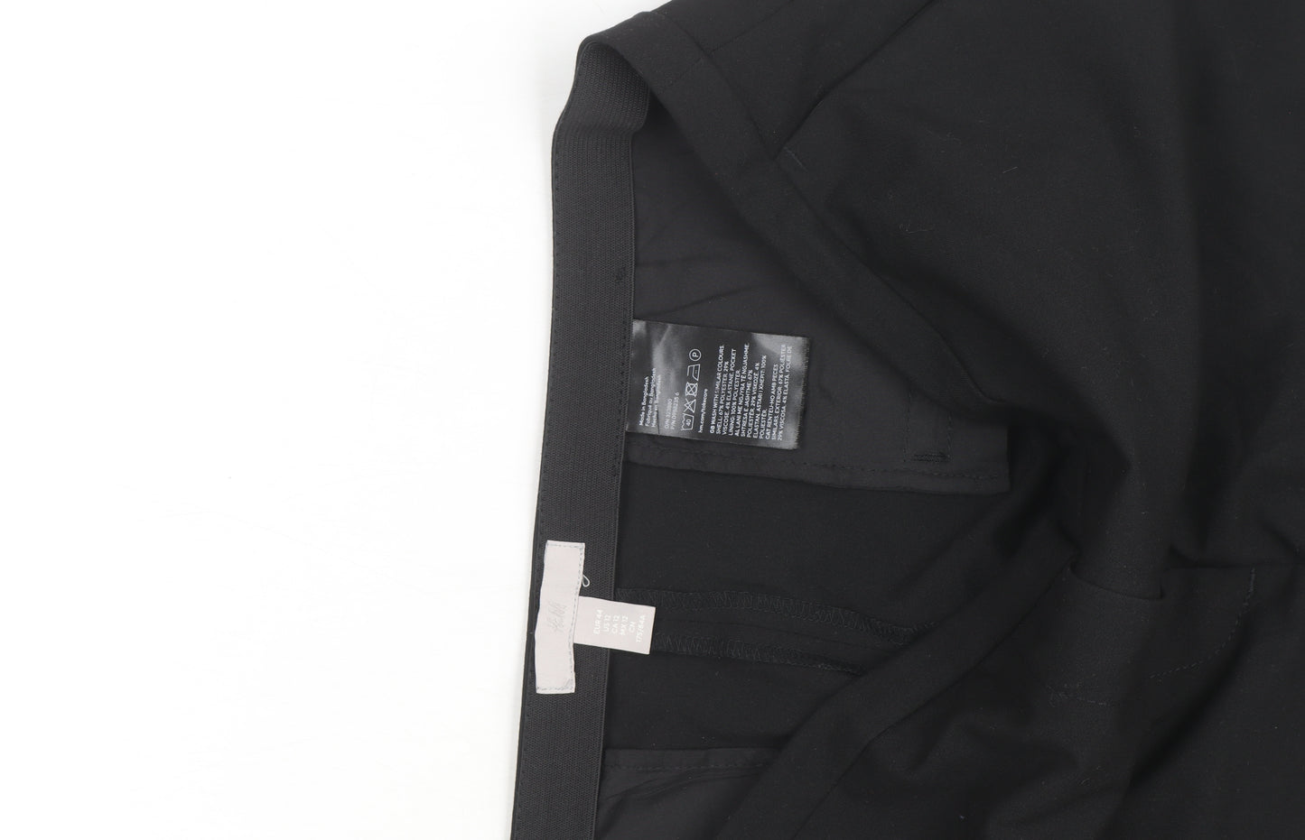 H&M Women Black Stretch Dress Pants Size 12 Straight Leg Trousers