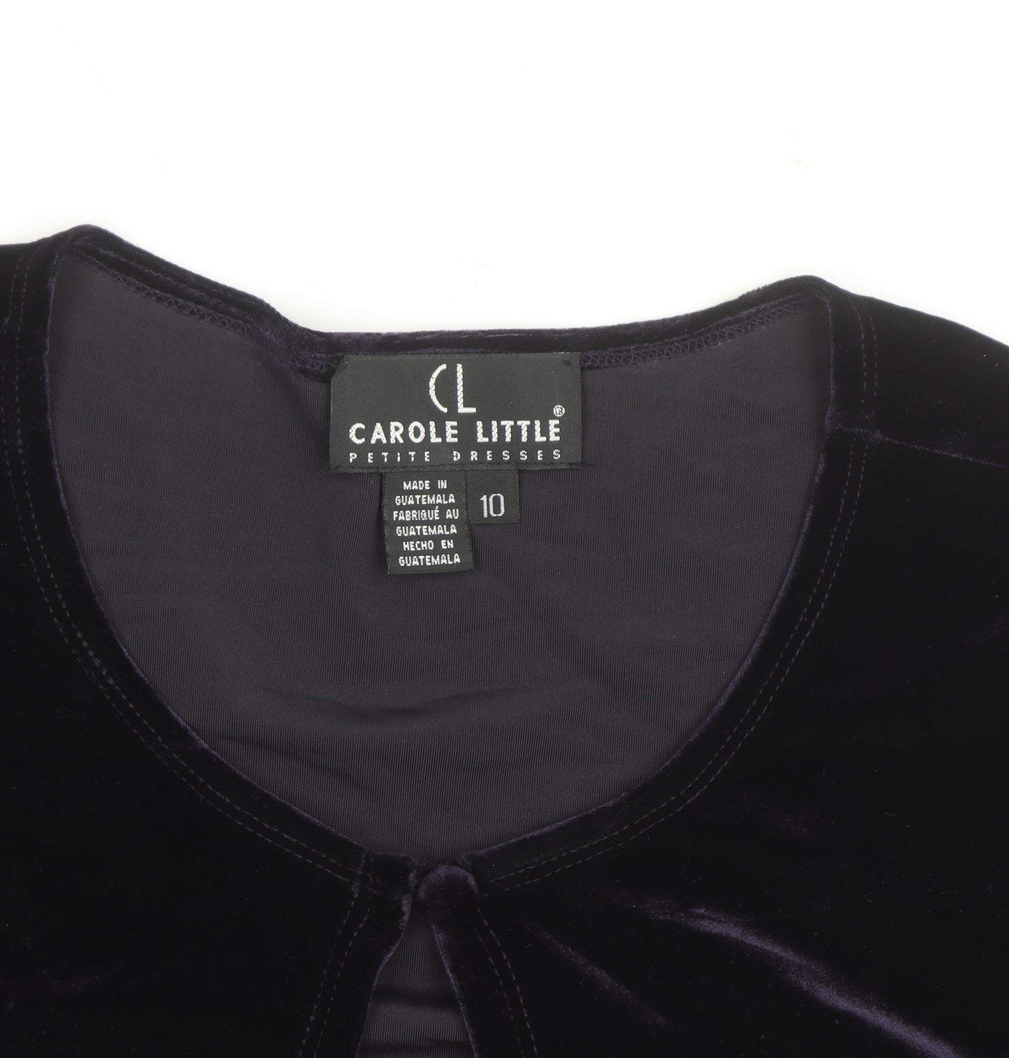 Carole Little Women's Petite Purple Velvet Cardigan Size 10