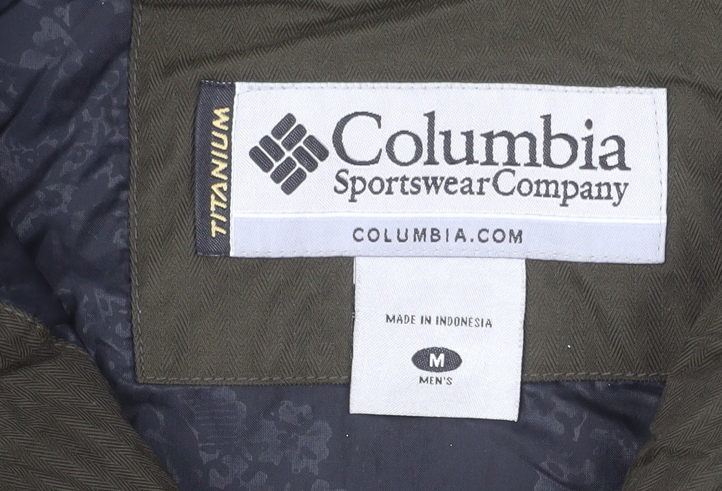 Columbia Men's Green Titanium Parka Jacket M Waterproof Hooded Outdoor