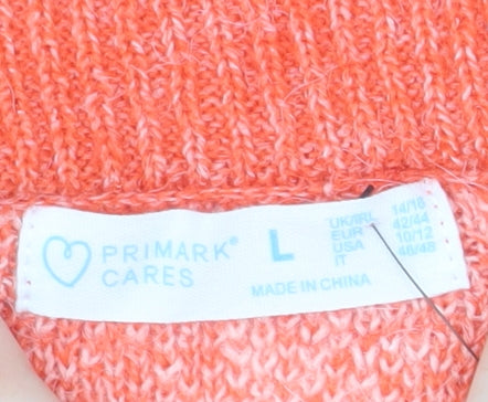 Primark Women Orange Check A-Line Knit Skirt L