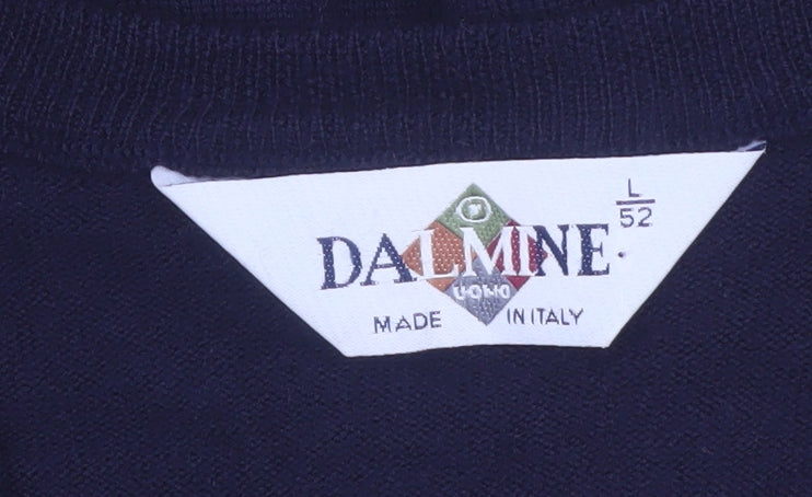 Dalmine Men’s Multicoloured Argyle Wool V-Neck Jumper L