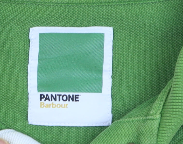 Barbour Pantone Green Cotton Men's Polo Shirt Size M