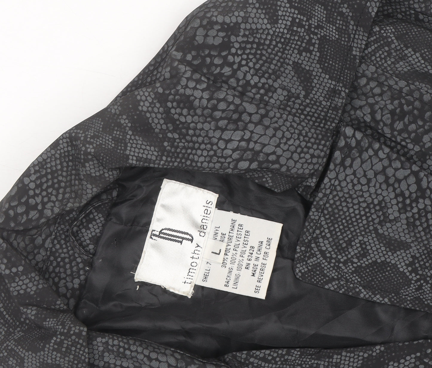 Timothy Daniels Women's Grey Animal Print Belted Trench Coat Size L