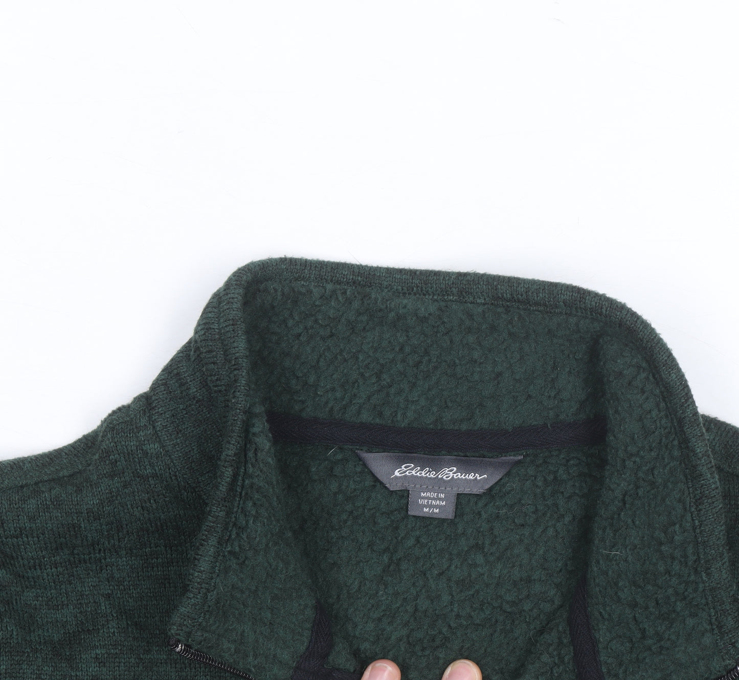 Eddie Bauer Men's Green Fleece 1/4 Zip Pullover Sweatshirt Size M
