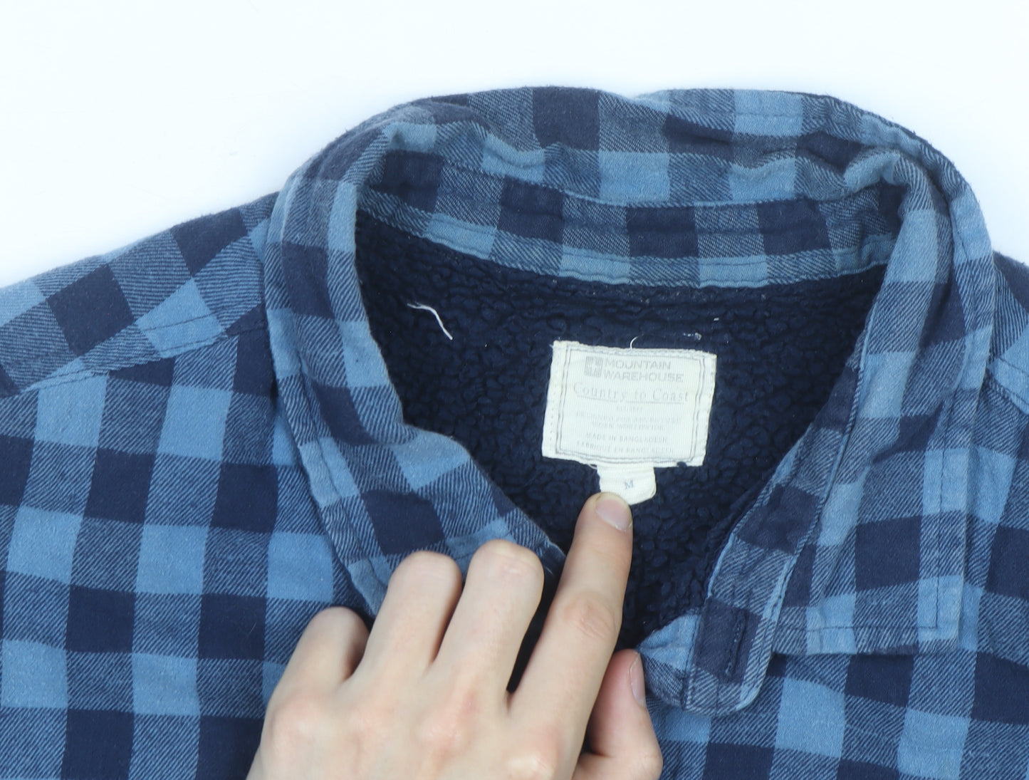 Mountain Warehouse Men's Blue Check Flannel Lined Jacket M