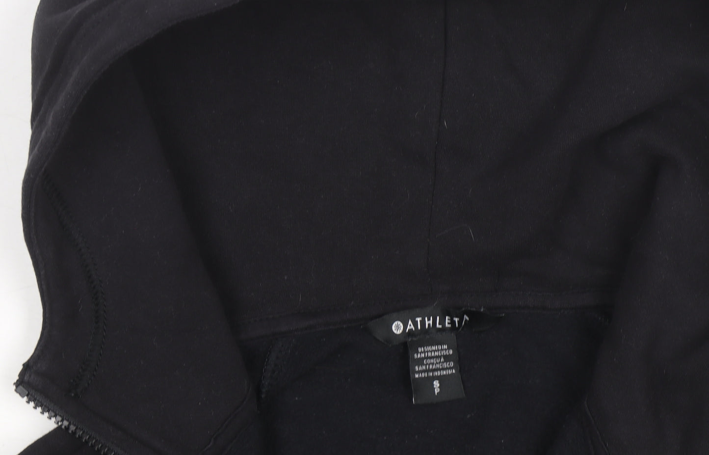 Athleta Womens Black 1/2 Zip Hooded Pullover Sweatshirt Size S