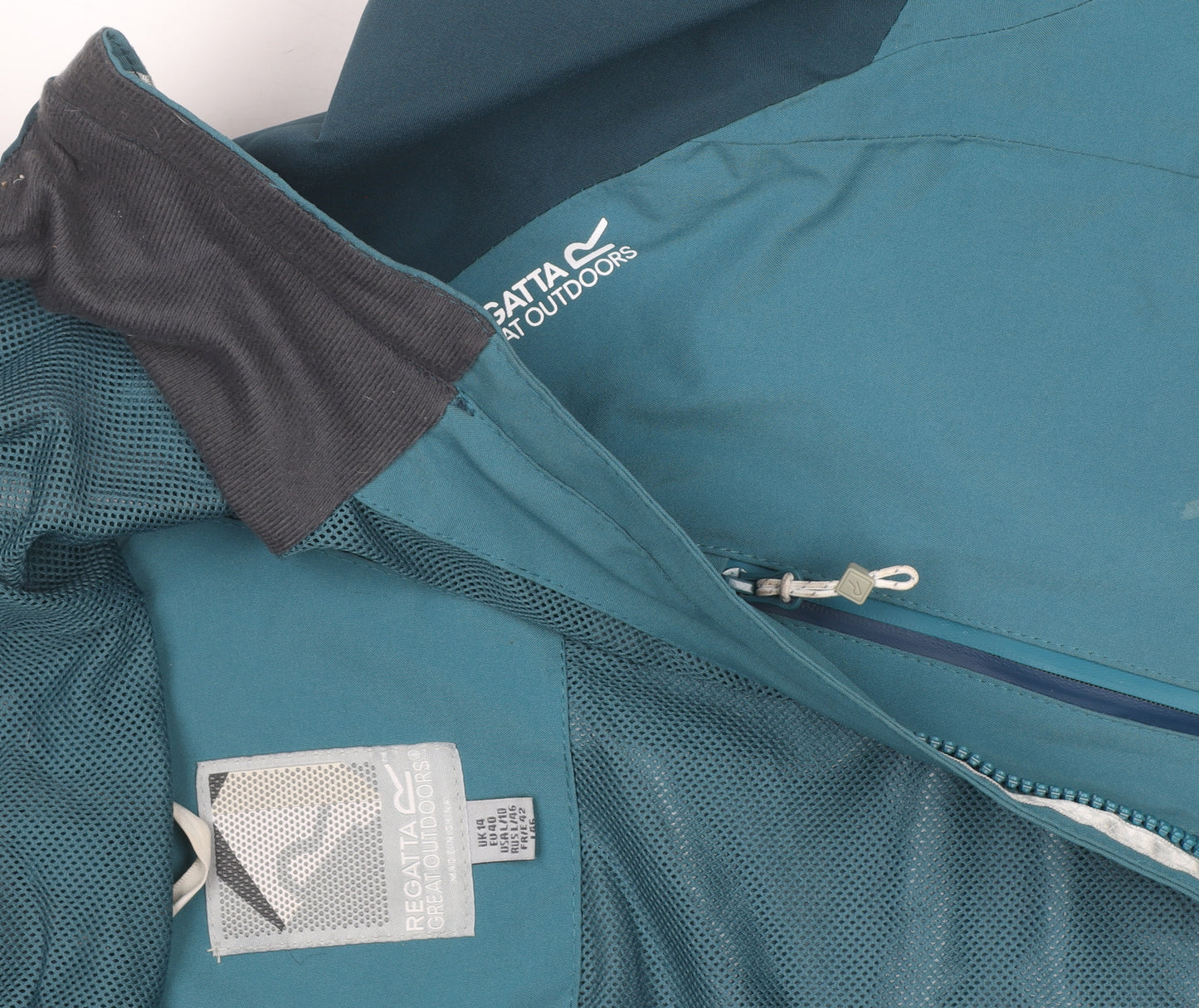 Regatta Women Blue Waterproof Hooded Rain Jacket Size 14