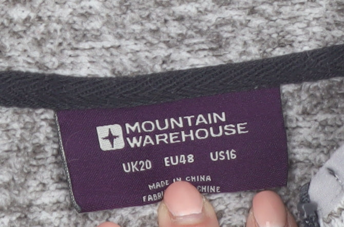 Mountain Warehouse Women Grey Full Zip Hoodie UK20 Polyester Warm Hooded Sweatshirt