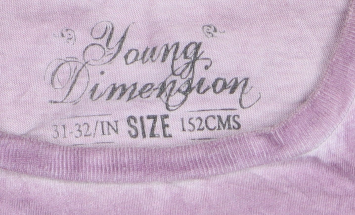 Young Dimension Teens Purple Rodeo Graphic Cotton T-Shirt Size 12