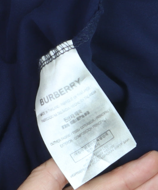 Burberry Men's Blue Cotton Logo T-Shirt Size L