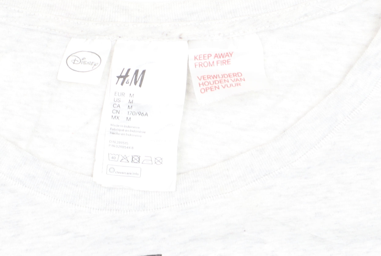 H&M Women’s White Mickey Mouse Cotton T-Shirt Size 12