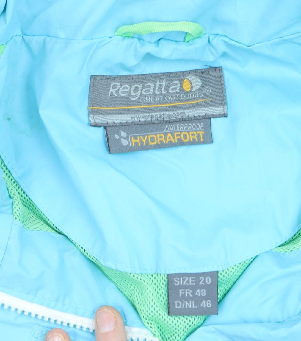 Regatta Womens Blue Waterproof Hooded Rain Coat Size 20