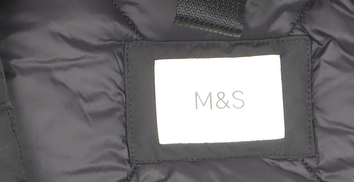 Marks and Spencer Men's Black M Regular Hooded Parka Coat