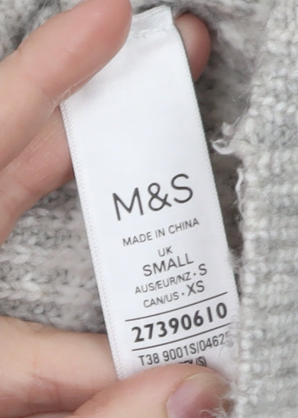 Marks and Spencer Women’s Grey Striped Knit Pullover Jumper Size S