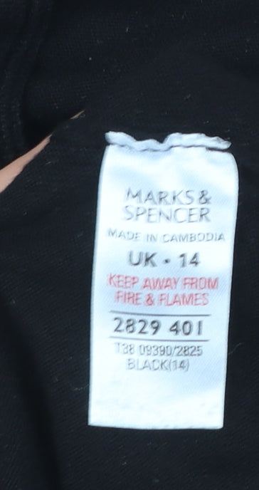 Marks and Spencer Women’s Black V-Neck Knit Jumper Size 14