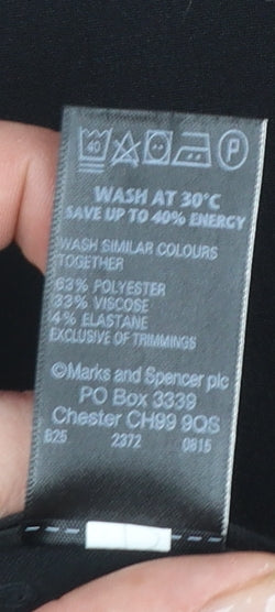 Marks and Spencer Womens Black Size 8 Straight Leg Dress Pants