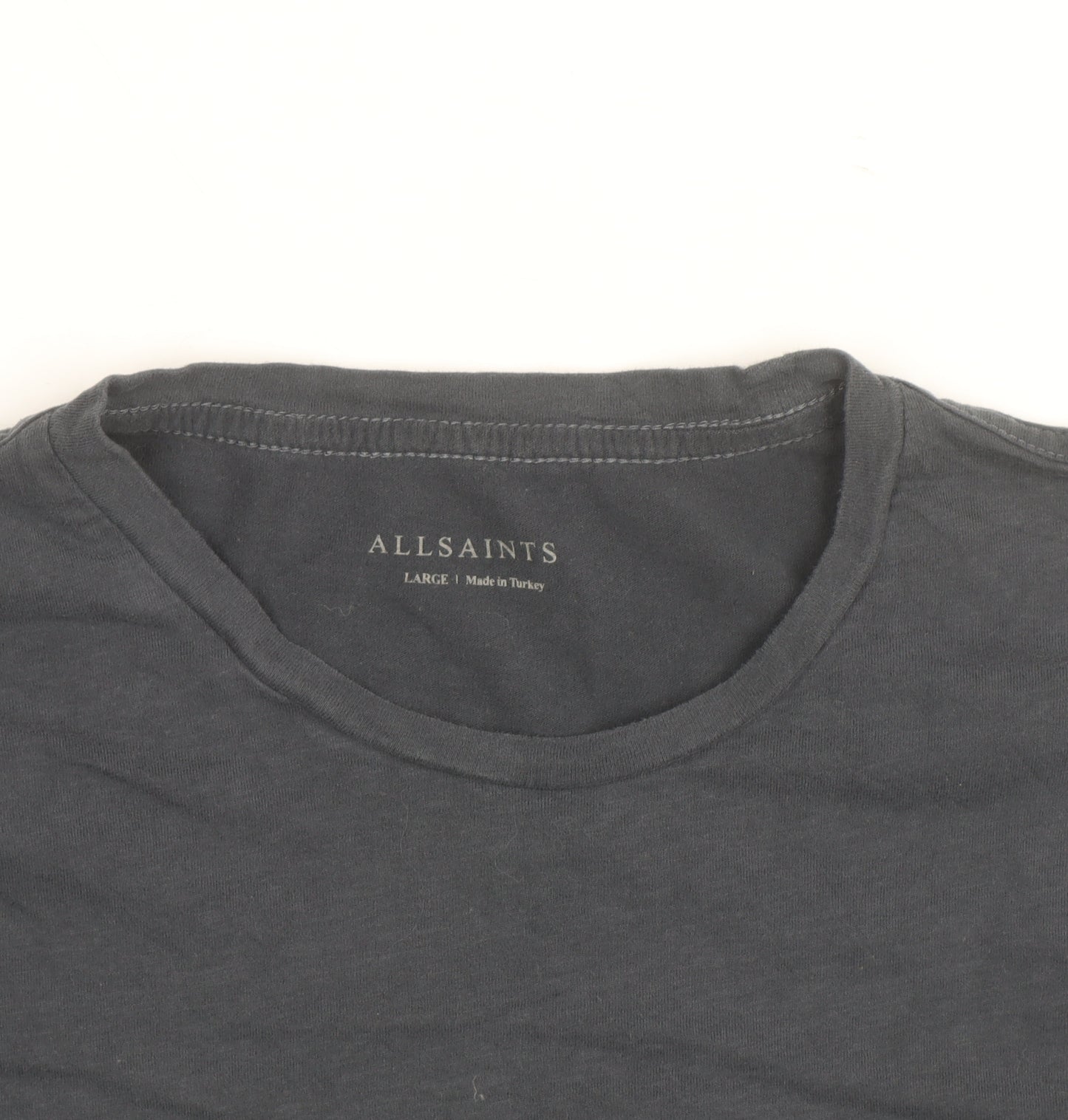 AllSaints Men's Black Crew Neck Large Cotton T-Shirt