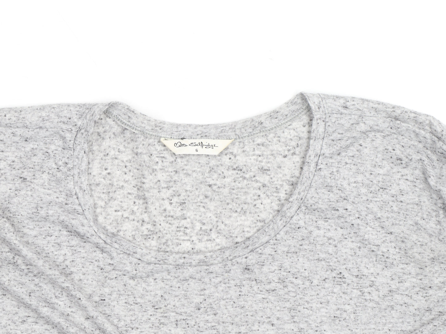 Miss Selfridge Womens Grey Long Sleeve Jersey T-Shirt Size 6
