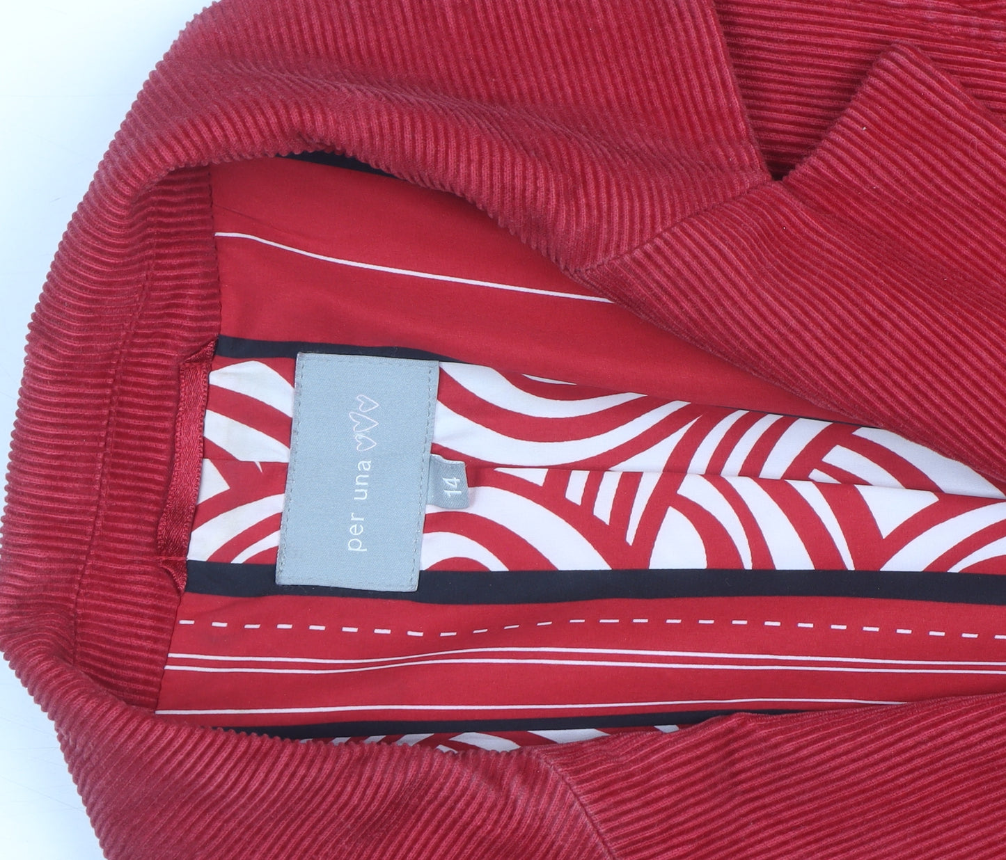 Marks and Spencer Per Una Red Corduroy Long Coat Women’s Size 14