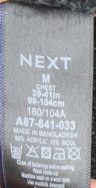 Next Men Grey Cable Knit Shawl Collar Cardigan Jumper M