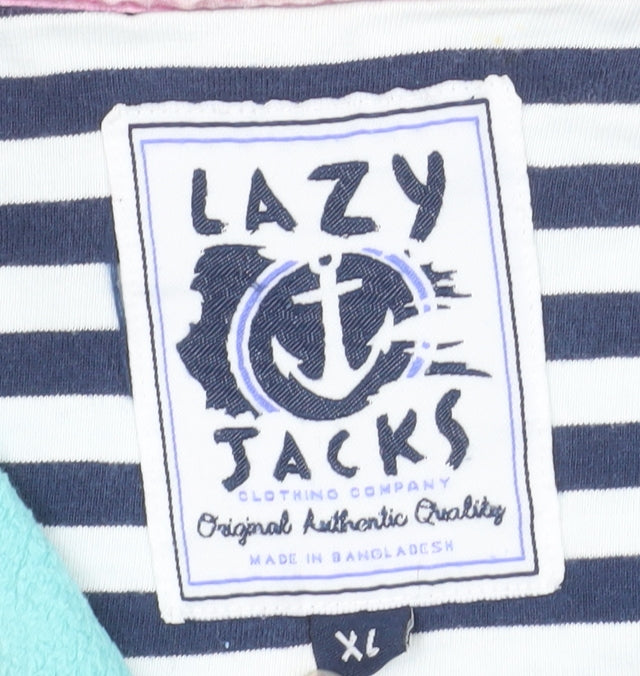 Lazy Jacks Women’s Aqua Blue Full Zip Sweatshirt XL Cotton