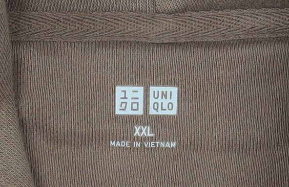 Uniqlo Men's Brown 2XL Pullover Cotton Hoodie