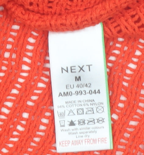 Next Womens Red Cropped Knit Tank Top M Cotton Blend